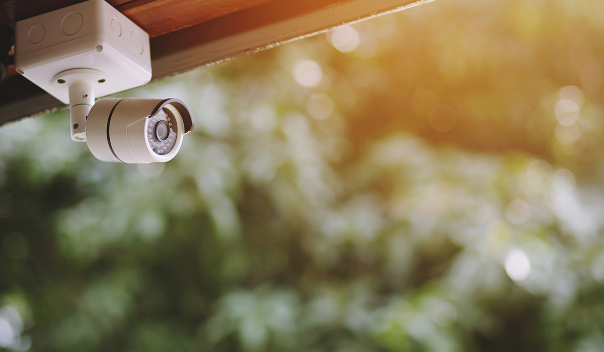 Security Camera mounted under roof overhang