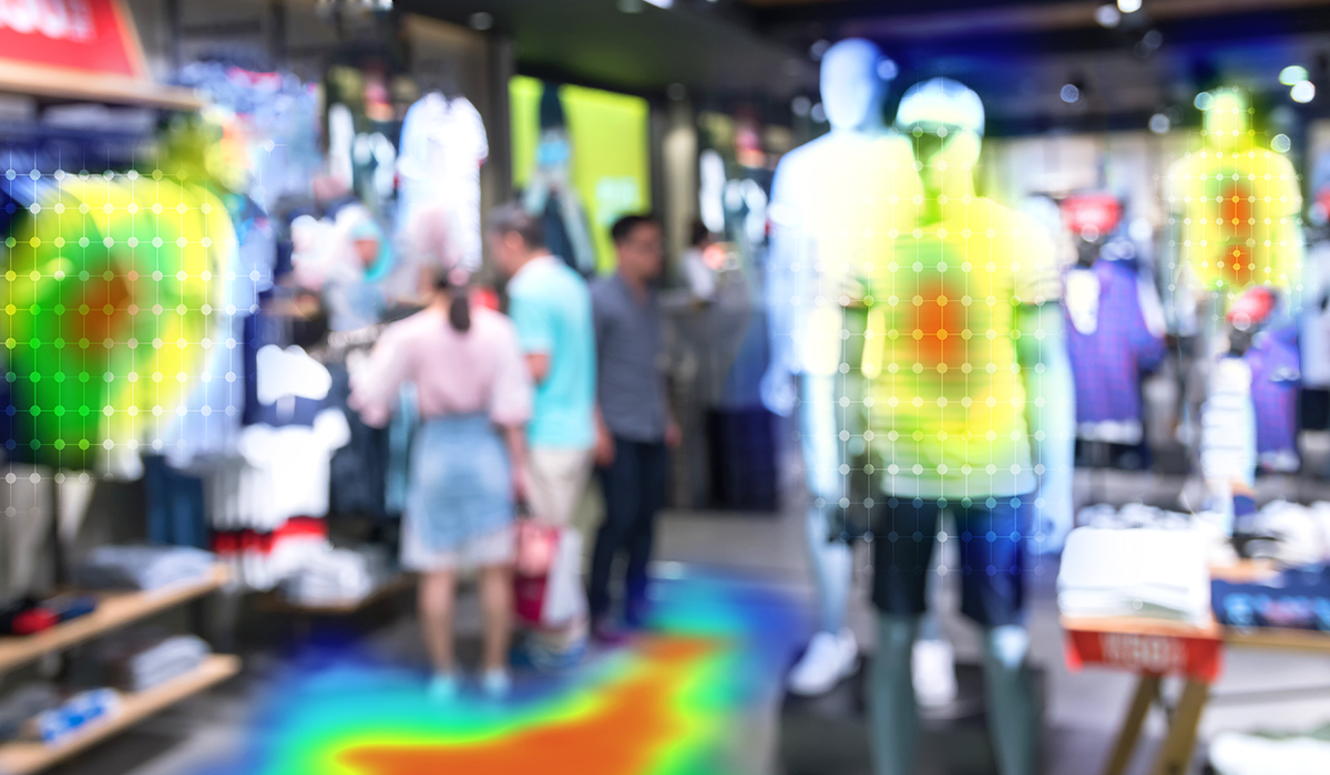 Heat mapping effect on visitors in a store